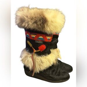 TECNICA Skandia Goat Fur Apres Ski Boots Italy Women Size EU 36 / 6 US